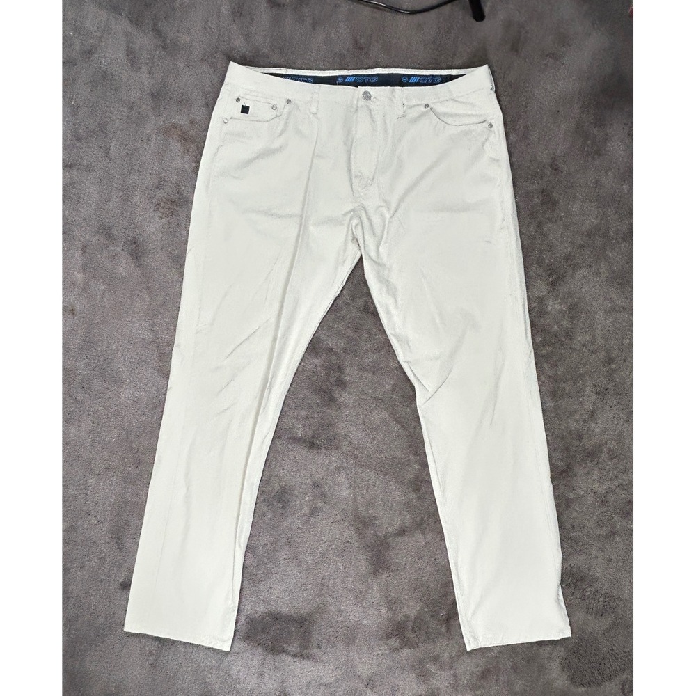 Vineyard Vines On-The-Go 5-Pocket Pant Mens 40x32 Beige Performance Stretch